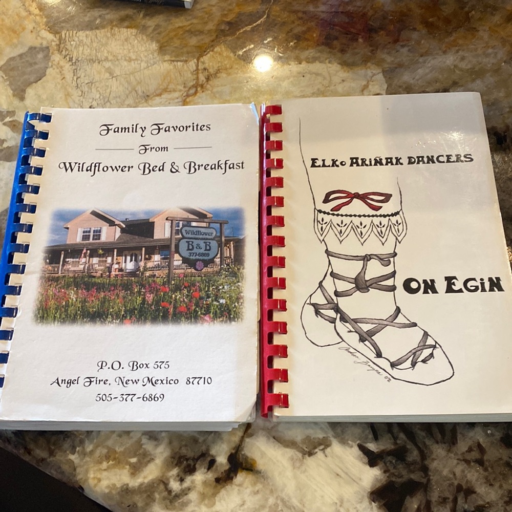 A set of two very unique cookbooks one from Angel fire NM & 1 just great recipe